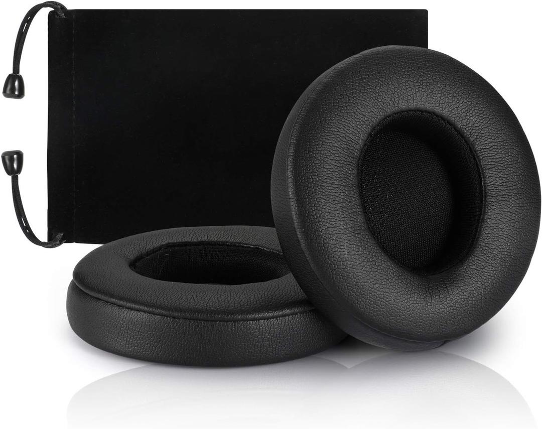 Replacement Earpad Cover, Ear Cushion Pads Compatible with Solo 2.0 3.0 Headphones by Dr. DRE 1 Pair (Black)