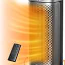 DREO Space Heaters for Indoor Use, 16 Inch Fast Heating Portable Heaters with Remote, 12H Timer, 70 Oscillation, Overheat Protection, Safety Heat, Large PTC Ceramic Electric for Bedroom Home Office (Grey)