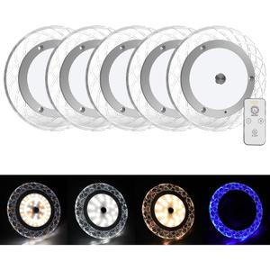 BlueFire RV Interior Lights - 600LM Dimmable LED Ceiling Dome Lights, 4 Colors, 12-18V Fixture with Dimmer Switch for Under Cabinet, Camper Van, Truck, Motorhome, Boat (5 Pack)