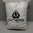 Chic Happen Plush Robe - Luxury Coral Fleece Bathrobe with Pockets - Women's Adult Size L White