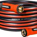 YAMATIC Heavy Duty Garden Hose 30FT x 5/8", Flexible Water Hose with 360° Swivel Handle, 3/4" Brass Male to Female Connectors, Leak-Resistant for All-Weather Outdoor Use