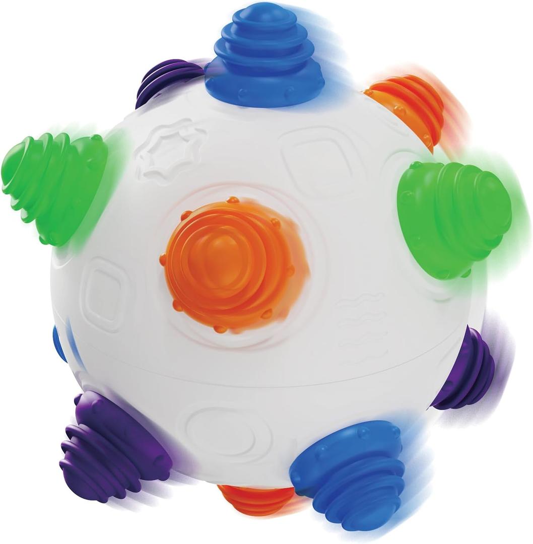 Bumbling Bouncing Asteroid - Space Activity Toy for Babies
It wiggles, wobbles and rolls just out of reach - light-up chase play that motivates crawling and giggles, Ages 6+ Months