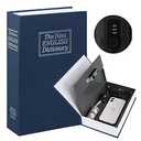 KYODOLED Diversion Book Safe with Combination Lock, Safe Secret Hidden Metal Lock Box,Money Hiding Box,Collection Box,9.5" x 6.2" x 2 .2" Navy Large