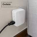 GE Pro 6-Outlet Extender, Surge Protector, Side Access, Wall Tap Adapter, 3-Prong, 1200 Joules, Warranty, UL Listed, White, 10353
