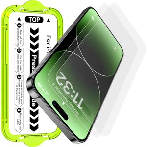 Esanik for iPhone 14 Pro Matte Glass Screen Protector [Auto-alignment] Anti-Glare & Anti-Fingerprint,Anti-Reflection,Bubble Free, Smooth as Silk, 2 Pack 9H Glass Screen Cover