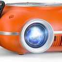 HOMPOW Mini Projector with Two -Way Bluetooth, Portable Projector for Home Theater Use, Support 1080P for Indoor/Outdoor, Movie Projector Compatible with HDMI, USB, Laptop, TV Stick (Orange)