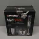 Mueller Multistick 5-in-1 Immersion Blender Handheld,12 Speed Hand Mixer-Turbo Boost, Heaviest Duty Copper Motor, Titanium reinforced Blades Hand Blender, Milk Frother Wand, Whisk, Beaker, Chopper, Grey (Gray)