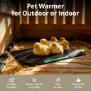 Outdoor Heated Pad for Small Animals, Anti-Bite & Waterproof Cat Heating Pad, Indoor Pet Warmer for Cat Houses/Rabbit Hutches/Chick Brooders in Extreme Weather, 16.5" x 11.8", 35 Watts