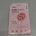 LitBear Travel Makeup Mirror with Lights, Rechargeable Double-Sided 10X/1X Magnifying Mirror, Portable Lighted Beauty Mirror, 3 Color Lighting, Dimmable Touch Screen, Tabletop Handhold Hanging (White)