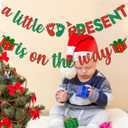 3 x A Little Present Is On The Way Banner - Christmas Baby Shower Decorations Winter Party Supplies