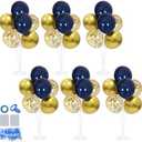 ZJDHPTY 6 Set Balloon Stand with Blue and Gold Balloons Centerpiece Table Decorations for Birthday Wedding Anniversary Father's Day Retirement New Years Graduation Decorations Class of 2026
