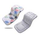 Baby Stroller Cushion,Infant Car Seat Insert-Reversible Universal Breathable and Soft Newborn seat Liner for Stroller,100% Cotton Seat Pad Liner for Newborns-34x78cm,1 Pack(Geometry + Grey)