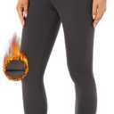 Foucome Fleece Lined Maternity Leggings Over The Belly Pregnancy Winter Thermal Warm Workout Yoga Pants (Small, Grey)