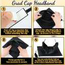 6 x Graduation Cap Headband Insert, Grad Cap Headband Holder - Secures Your Graduation Caps & Keeps Hairstyle, Hat Accessories for Graduates, Students, Women