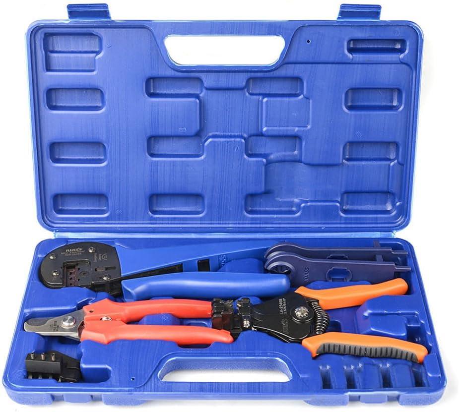 iCrimp Solar Crimping Tool Kit for Solar Panel Installation, All in One Solar Tool Set with Solar Crimper, Wire Cutter, Wire Stripper and Solar Connector Spanners