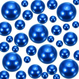 308Pcs Faux Beads Vase Filler for Centerpieces, No Hole Bead for Vase, Beads for Wedding Makeup Party Home Birthday Table Decor Decoration-8/10/14/20mm (Navy Blue)