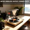 Retro Vinyl Record Player, Fully‑Automatic Belt‑Driven Turntable with BT Wireless, 33/45 RPM Speeds, Auto‑Repeat Function, Hi‑Fi, Anti‑Skate, Dust Cover, Anti-Resonance, RCA Outputs, White
