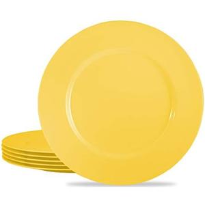 Calypso Basics by Reston Lloyd Melamine Dinner Plate, Set of 6, Lemon