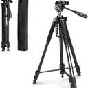 Takamine Lightweight Laser Level Tripod,58.27 Inch Adjustable Laser Level Stand, with 3-Way Rotating Head, 2 Bubble Levels, 1/4 Inch Threaded Interface