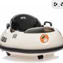 12V Electric Ride on Bumper Car for Toddlers, Kids Bumper Car with Remote Control, 360 Degree Spin, LED Lights, Dual Joysticks, Safety Belt for 18+ Months Kids, White