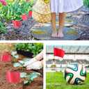 Anley Red Marking Flags 100 Pcs - 4" X 5" Vinyl Irrigation Sprinkler Flag with 15 Inch Steel Wire Stake - Small Marker Flags for Lawn, Yard, Industrial, Landscaping, Construction and Survey