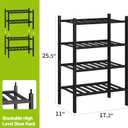 BMOSU 4-Tier Bamboo Small Shoe Rack Premium Stackable Shoe Shelf Storage Organizer for Hallway Closet Living Room Entryway Organizer (Black Bamboo)