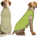 KYEESE 2Pack Dog Shirt, Soft Striped Dogs T Shirts, Lightweight Pet Tank Top, Sleeveless Dog Shirt for Large Dogs, Stretchy Comfortable Pet Vest, Green, 3XL