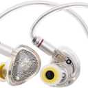 Linsoul TANGZU Wan'er S.G II in Ear Monitor,HiFi Wired Earbuds,10mm Dynamic Driver PET Diaphragm Gaming IEM Earphones with 2Pin Detachable OFC Cable for Audiophile DJ Stage (Clear White, 3.5mm Mic)