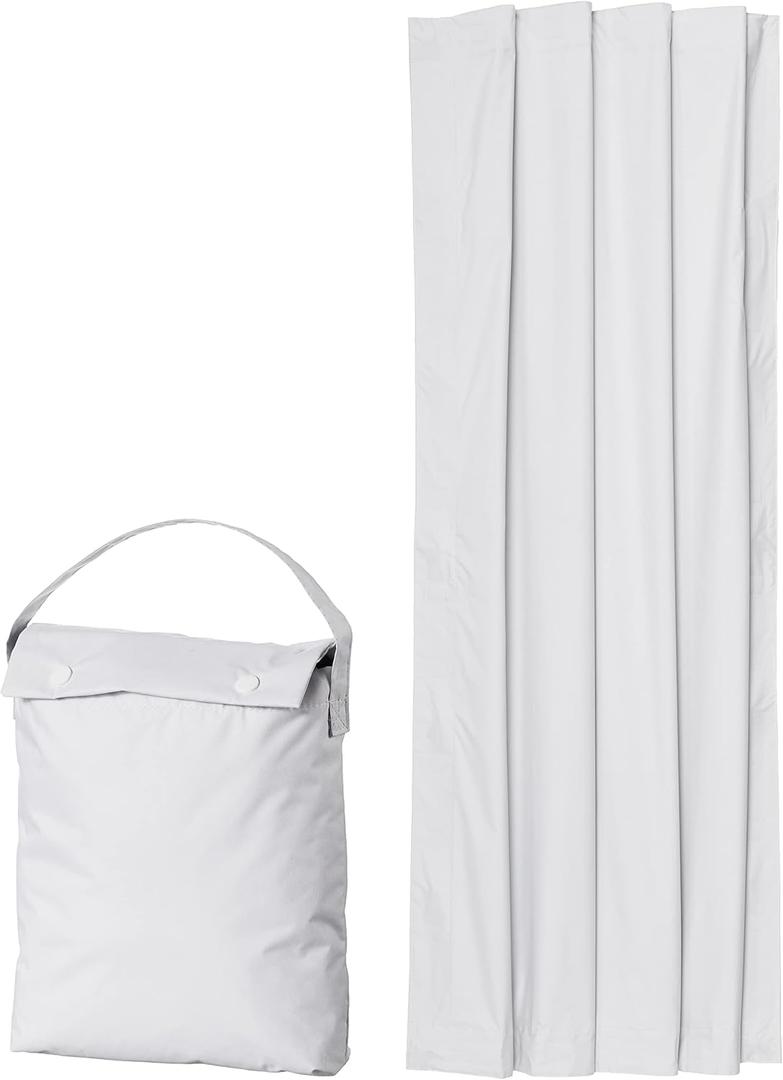 Amazon Basics Portable Room Darkening Light Blocking Blackout Curtain Shade with Suction Cups, 100% Polyester, 50"W x 78"L,White, 1-Pack