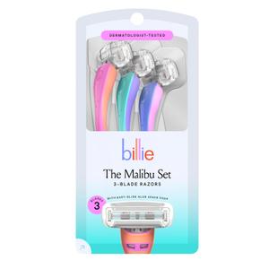 Billie Disposable Razors for Women - The Malibu Set (1 Count (Pack of 3))