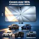 Upgraded Windshield Sun Shade Umbrella – Thickened Silver Titanium Coating, UV Protection for Car Front Window, Block Sun Rays & Keep Interior Cool, Reinforced Spring Edge, Universal Fit, 56"L x 31"W
