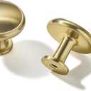 10 Pack Brushed Brass Cabinet Knobs Drawer Knob Kitchen Hardware - Single Hole Brushed Gold Cabinet Knobs Kitchen Cabinet Pulls for Closet Wardrobe Dresser Cupboard