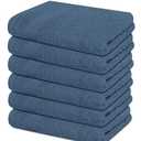 Premium Hand Towels Pack of 6 (16" x 30”) 100% Combed Ring Spun Cotton | Highly Absorbent Hand Towels Set | Ultra Soft for Home, Gym & Spa (Slate Blue)