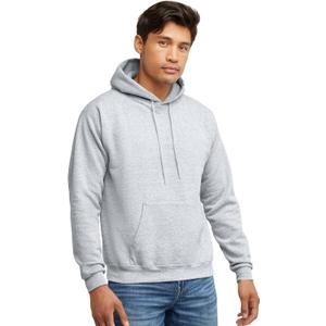 Hanes EcoSmart Hoodie, Midweight Fleece, Pullover Hooded Sweatshirt for Men (Large, Ash)