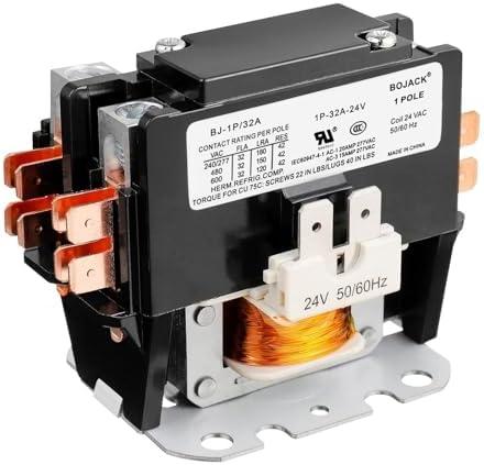BOJACK 1 Poles FLA 32 Amp Coil 24 VAC Air Conditioner Condenser Compressor Contactor AC Definite Purpose Contactor
