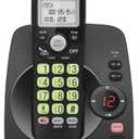 [New] VTech VG13411 DECT 6.0 Cordless Home Phone with Bluetooth Connection, Digital Answering Machine, Backlit Display,Full Duplex Speakerphone, Caller ID/Call Waiting,1000 ft Range (Black)