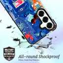 for Samsung Galaxy S23 FE Case Travel Adventure Collage Pattern Military Grade Drop Protection Voyage Slim TPU Cover with Camera Protection for Women Girls Men Boys Travel Lovers (BlueSea1)