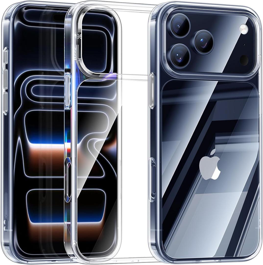 Maledan for iPhone 17 Pro Max Case Crystal Clear - Anti-Yellowing Transparent 17 Pro Max Phone Case, Shockproof Military Protection Bumper Cover for Apple iPhone 17Pro Max Accessories, Diamond Clear