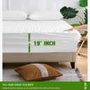 UNILIBRA Twin Mattress Pad Waterproof Rayon Made from Bamboo, Fitted Deep Pocket Mattress Cover fits 6''-19'', Breathable Quilted Mattress Protector, White