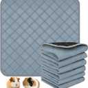 6 Packs Washable Guinea Pig Cage Liners, Waterproof Guinea Pig Pee Pads Reusable Absorbent Bedding Anti Slip Mats for Small Animals Bunny Rabbit Hamster (12 x 12in)