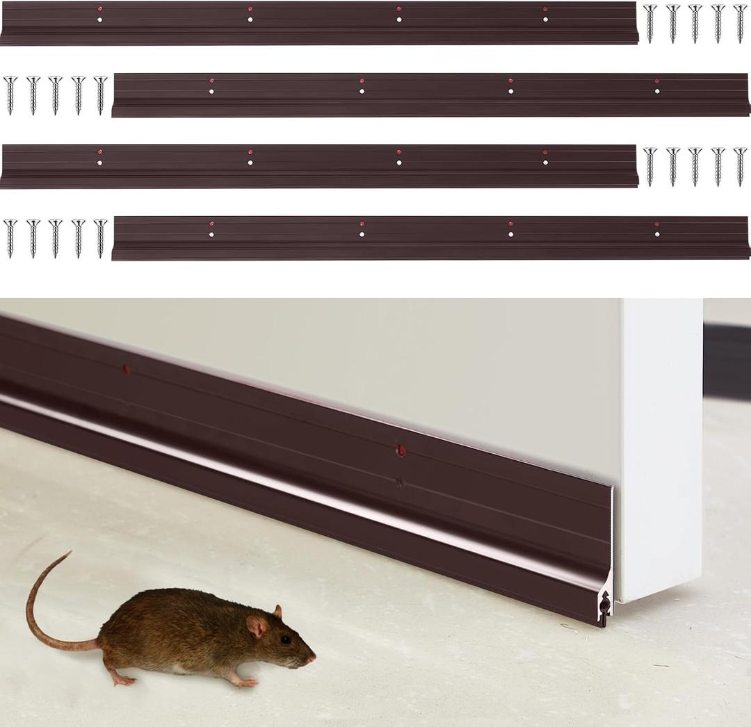 Gisafai 4 Pack 36" Door Sweep Mouse Stopper, Aluminum Draft Blocker Seal