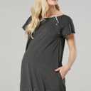 Huukey 2 Piece Grey and Black Dress with Buttons, Size La