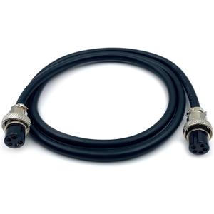 16.4ft GX16 5 Pin Cable Double Female Head Aviation Cordset, GX16 5Pin Panel Mount Circular Metal Aviation Connector Adapter Female to Female Cable 20AWG (5Meter)