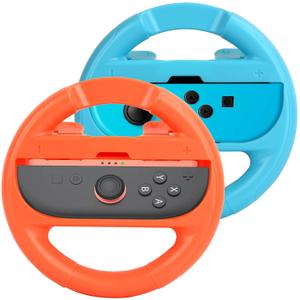 3 x Lyvix Steering Wheel for Nintendo Switch 2/1 Joy-Con Christmas Gift, Racing Wheel Compatible with NS2/NS/OLED for Mario Kart World 2025, Ergonomic Accessories with Quick Release & Installation Grips