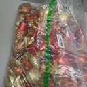 Alupssuc 103pcs Christmas Balls Ornaments Set, Gnome Christmas Tree Decorations with Hanging Strings, Shatterproof Plastic Baubles for Xmas Tree Holiday Wedding Party Decorations, Red and Gold