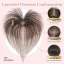 Clip in Bangs, Fake Bangs,Curtain Bang Hair Clip,3D 360Seamless Coverage French Air Bang Lightweight Human Hair Toppers 9g/10#02 Dark Brown,Natural Look for Daily Party Wedding Dating