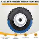 (2 Pack)4.10/3.50-4 Tubeless Lawn Mower Tire and Wheel,New Sawtooth Tread Tubeless Tire,3/4" and 5/8" Bearing, 4-1/4" Centered Hub,Compatible with Toro TimeCutter and Exmark Ouest Z-Turn Mower