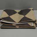 Lessymo Kitchen Runner Rug 2x6, Checkered Jute Rug Washable Non Slip for Entryway Hallway, Farmhouse Diamond Bedside Rugs Indoor Outdoor Carpets for Patio Porch, Black/Beige (Black/Checkerboard-1)