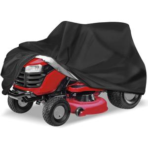 KISEER Outdoors Lawn Mower Cover Waterproof Heavy Duty 210D Polyester Oxford UV Protection Lawn Tractor Cover Fits Decks Up to 54" with Drawstring and Storage Bag