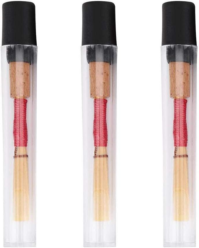 Jiayouy 3Pcs Oboe Reeds Medium Soft Oboe Reed with Plastic Storage Case/Tube Woodwind Instrument Accessories, Red